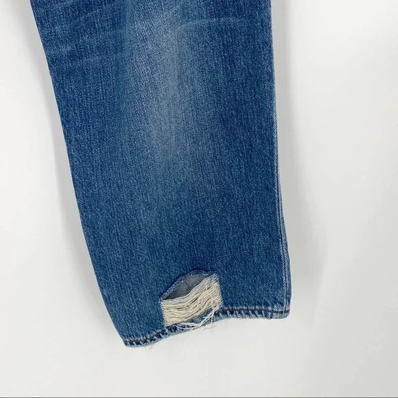 J Brand Womens Ivy High Rise Crop Straight Jeans Bleach Wrecked Size 29